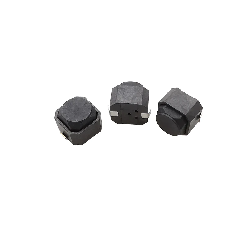 10Pcs Tactile Switch 6x6x5mm 2 Pin Silent Tact Switch SMD Silicone Push Button Touch Switches Black 6*6*5mm Tactile Switch