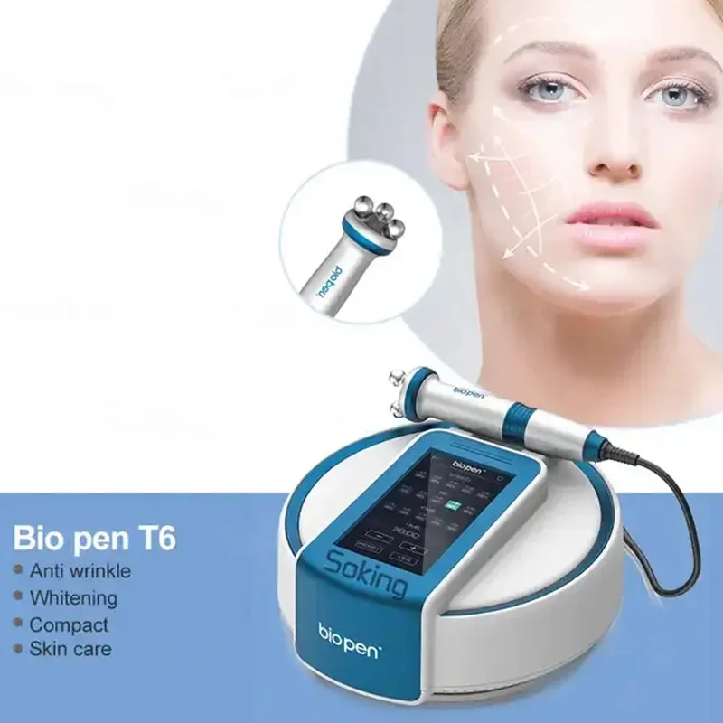 RF Skin Tightening Machine Electric Ems Facial Massager With Microcurrents LED Blue Light Therapy Anti-Aging Beauty Salon T6 SPA