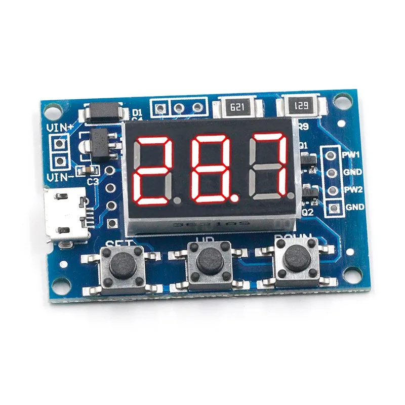 DC 5-30V Micro USB 5V Power Independent PWM Generator 2 Channel Dual Way Digital LED Duty Cycle Pulse Frequency Board Module