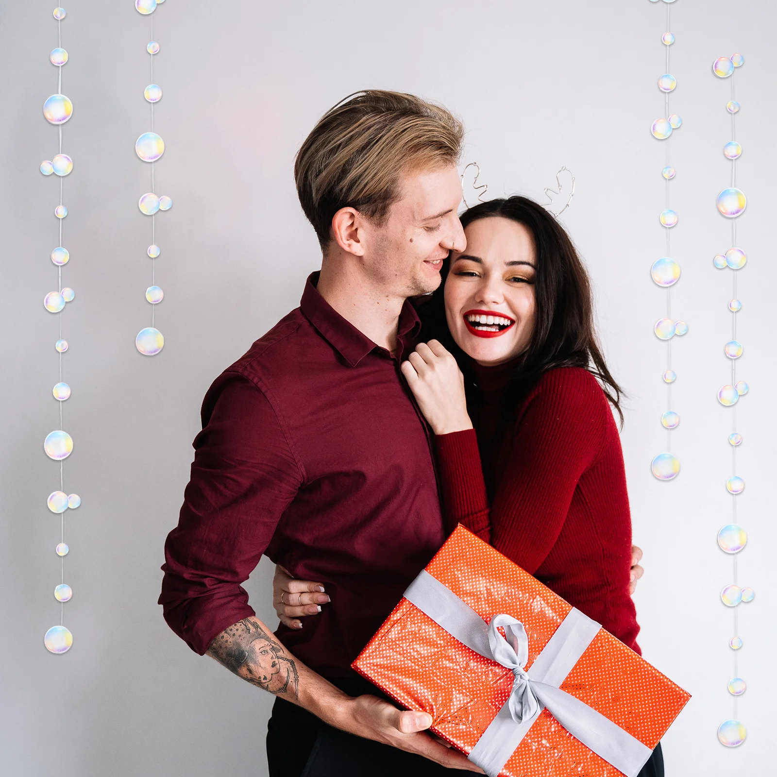 

4Pcs Transparent Bubble Garlands Iridescent Blue Mermaid Party Decorations Hanging Streamer Birthday Wedding Baby Shower Ocean