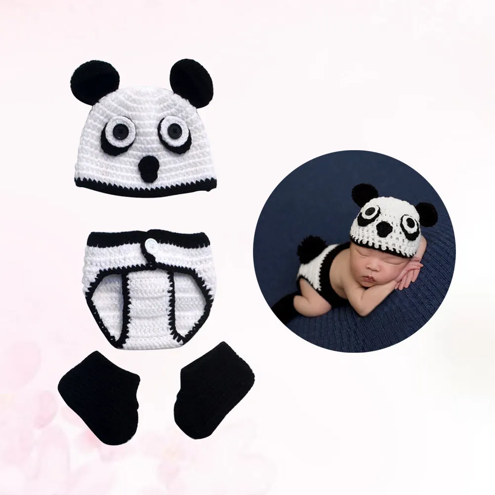 

Adorable Panda Style Baby Clothing Set for Newborns Premium Knitwear for Photo Sessions and Casual Dressing Newborn Costume