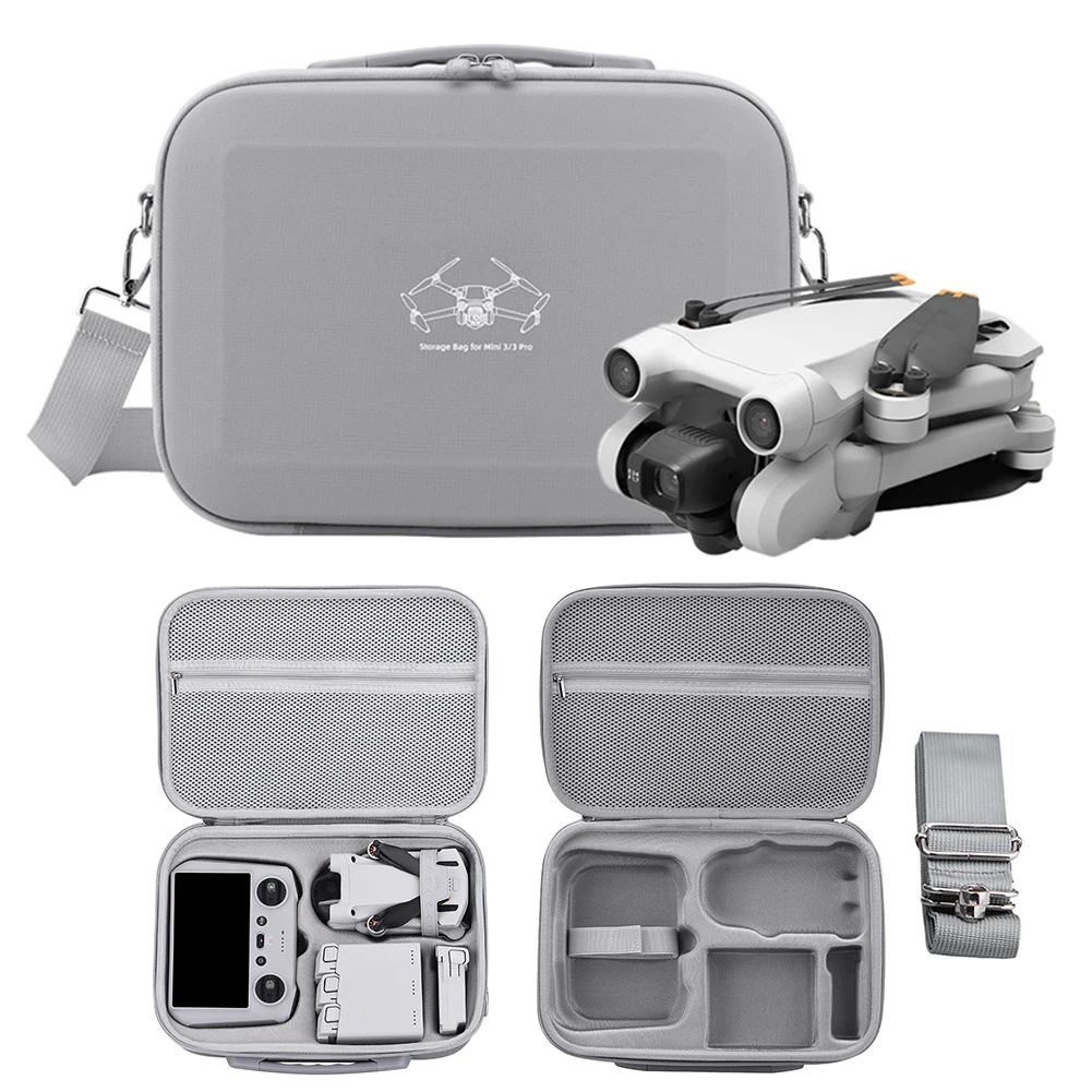 

Protective Bag Case Waterproof Hardshell Travel Case Anti-scratch PU Leather Shoulder Bag for DJI Mini 3 Pro/Mini 3 RC Case