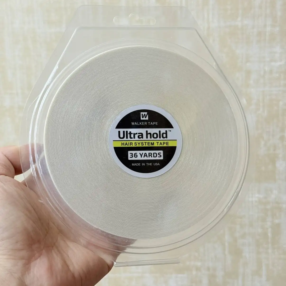 الكل مع صندوق 1 لفة 36 ياردة ووكر الترا عقد نظام الشعر الشريط شريط لاصق على الوجهين لوصلات شعر مستعار الشعر المستعار