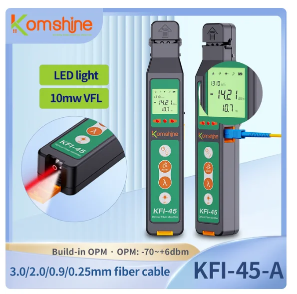 Imagem -05 - Komshine-fibra Óptica Trafic Identifier Kfi35 45 10mw Vfl Função do Medidor de Energia Luz Led Novo Design 2023