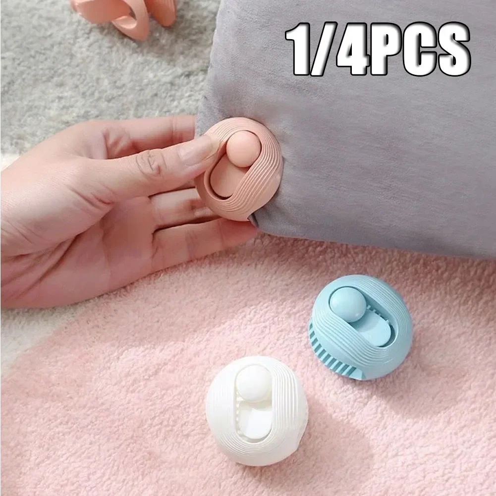 1/4Pcs ABS Non Slip Gripper Round Shape Quilt Clips Fixer Needleless Cover Holder Fastener Bed Sheet Blankets Fastener Clips