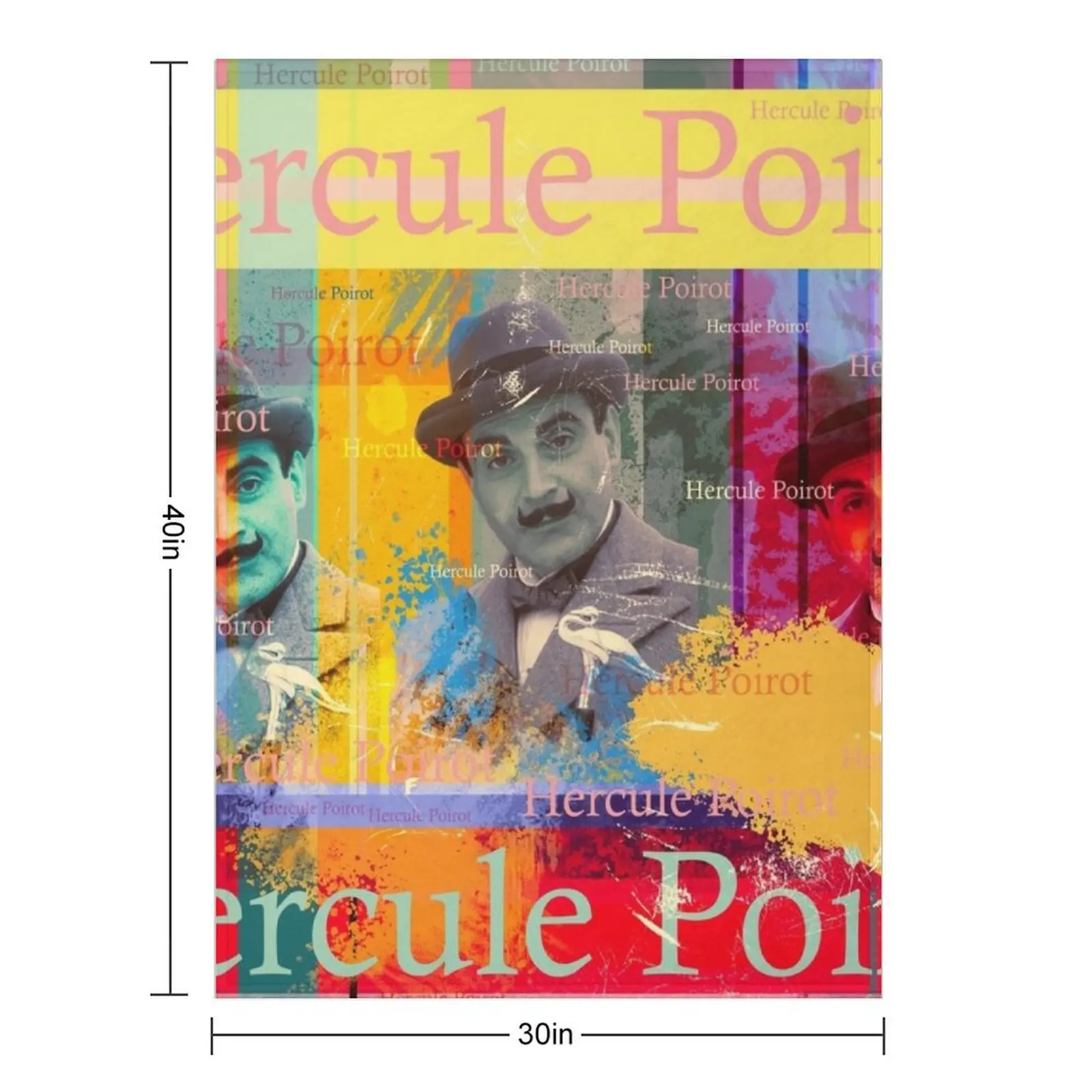صورة Hercule Poirot، ملحق جمالي مع المباحث البلجيكي المعروف لمحبي السلسلة بطانية رمي #2