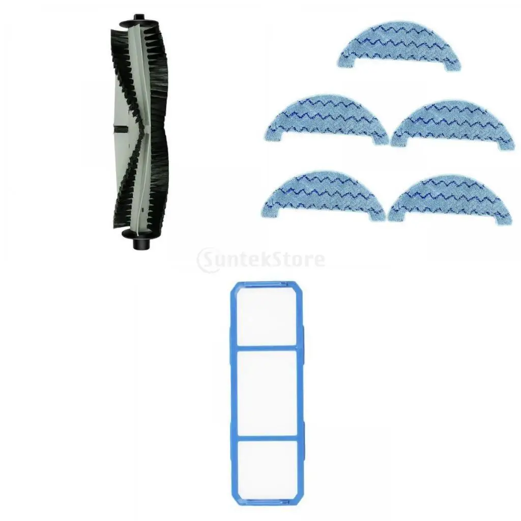 Roller Brush Replacement Accessory Kit with Filters Mop Cloth for Robot Vacuum Cleaner Home Cleaning