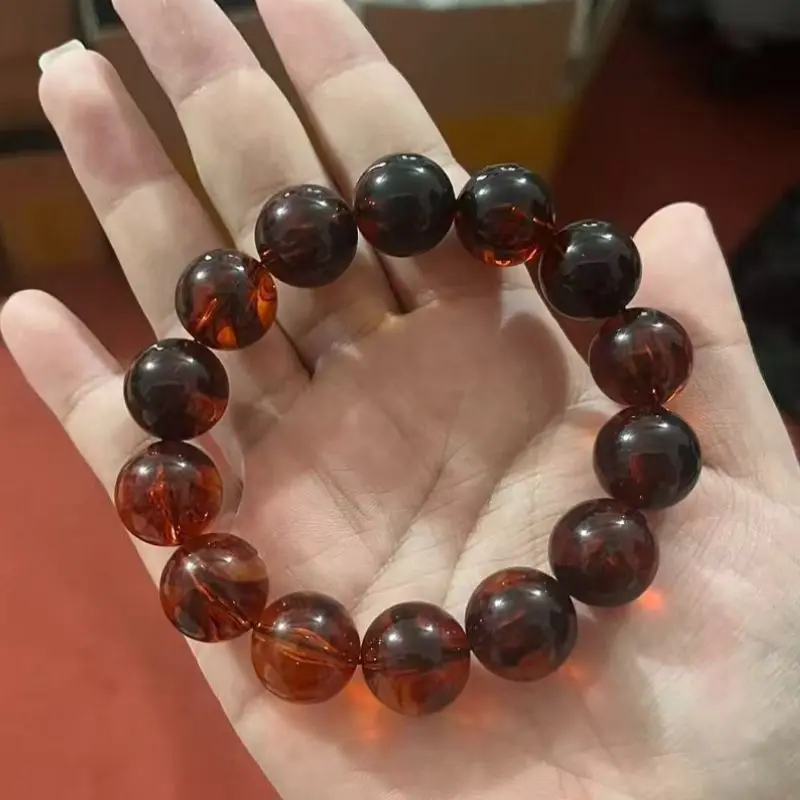 Fashion temperament second-generation amber beeswax single ring bracelet, jewelry handicrafts