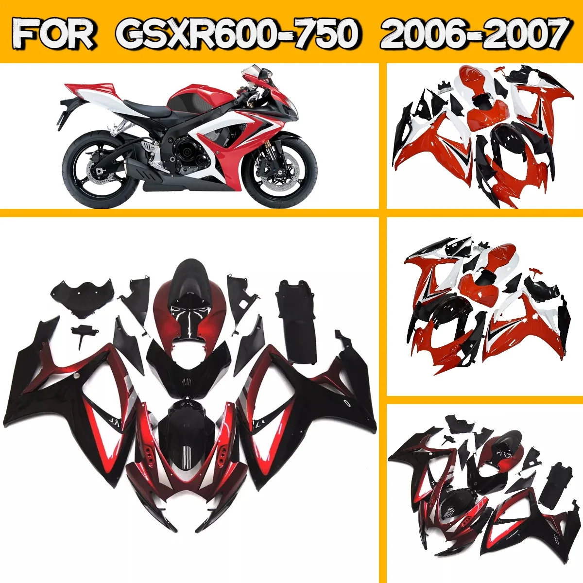 

High-Quality Fairings Kit 2006 2007 GSXR600 GSXR750 ABS Injection for 06 07 Suzuki GSXR 600 750 Body Parts Fairing Set