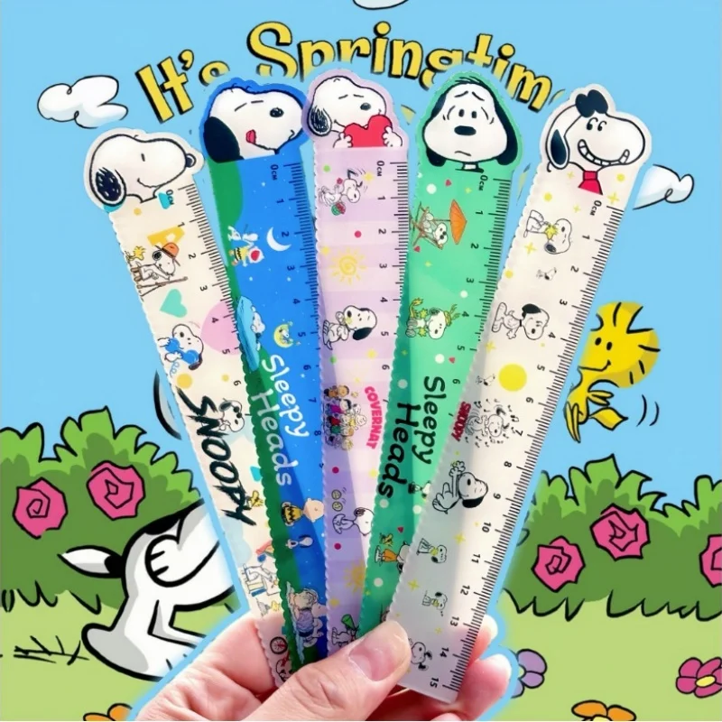 

20/40pcs Kawaii Snoopy Ruler Cute Drawing Painting Tool Bookmark Promotional Stationery Gift School Supplies