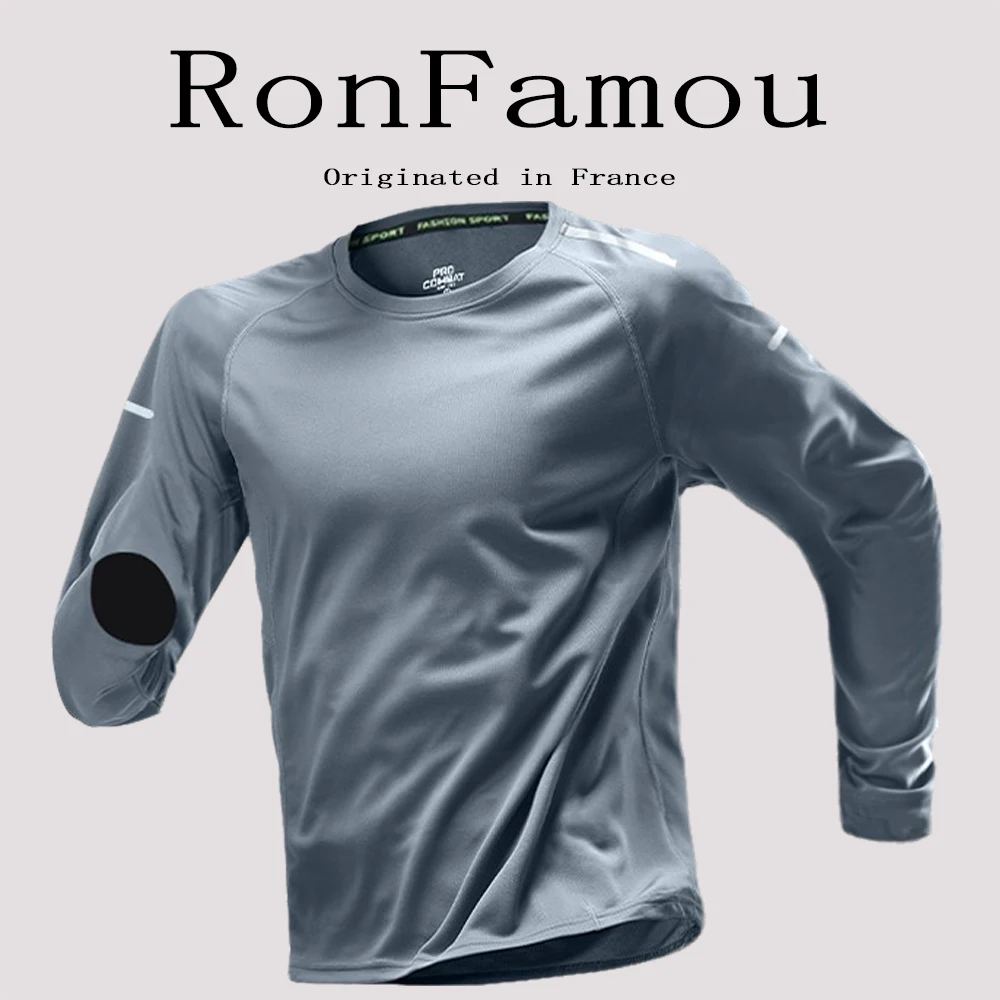 Men's Long Sve Running Qui Dry irt Baskeall Training Fitn Cycling Climbing Upper Apparel Lightweight Luxury