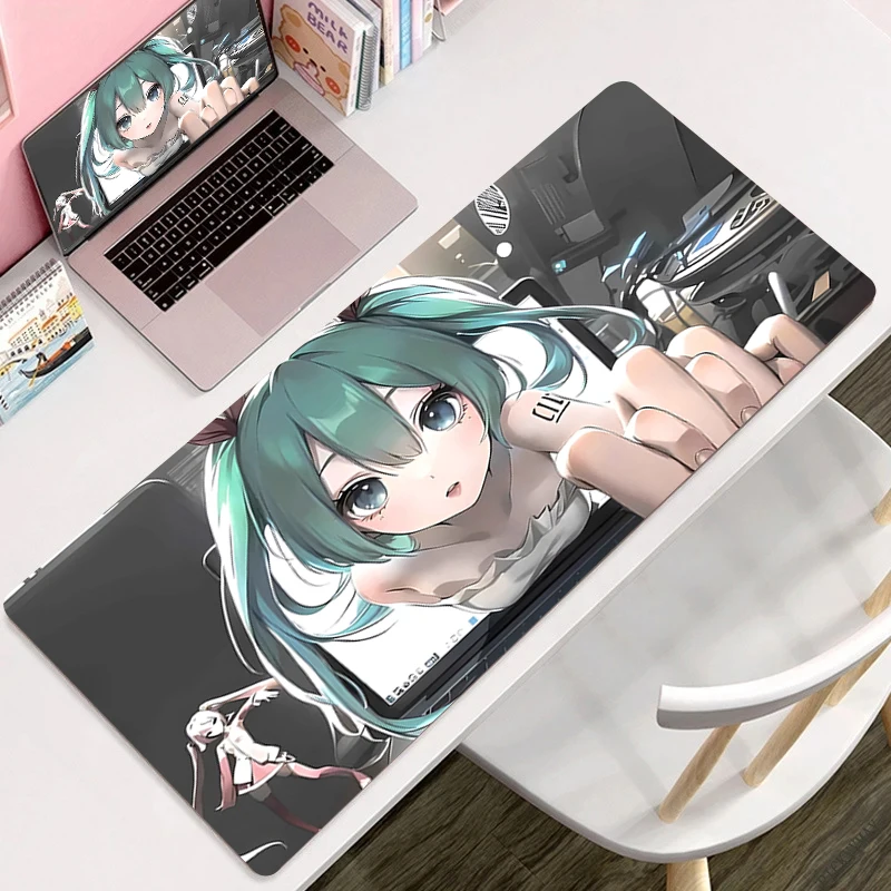 Anime Girl Cute Table Mat HD Custom H-Hatsunes M-Miku Cartoon Keyboard Pads Laptop Mousepad Anti Slip Office Pad Kawaii Mice Mat