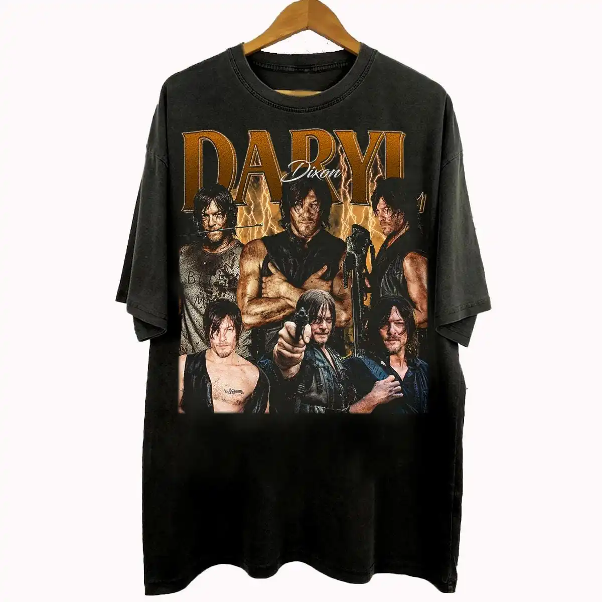 Vintage 90s Bootleg Style Daryl Dixon T-Shirt, Daryl Dixon The Walking Dead Movie Gifts for Man and Women Unisex T-Shirt