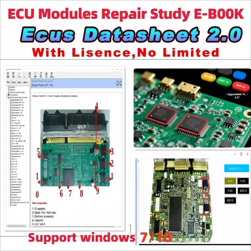 

Ecus Datasheet 2.0 ECU Repair Software Схема печатной платы с электронными компонентами автомобильного ЭБУ Дополнительная информация для IAW Bosch