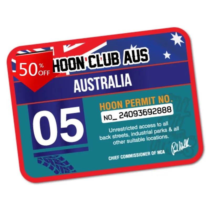 

Hoon Club Aus Permit Sticker Aussie Car Flag 4x4 Funny Camper Windows Bumper Scratch-proof Decal Accessories