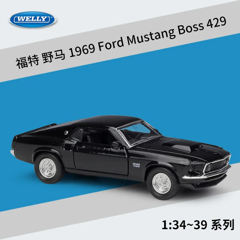 WELLY Willie 1:36 Ford Mustang 1969Ford Mustang429 simulation alloy finished double-door car collection model gift