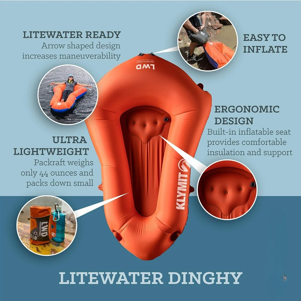 %a Packraft Inflatable Kayak, Light Inflatable Raft Packs Small for Backpacking