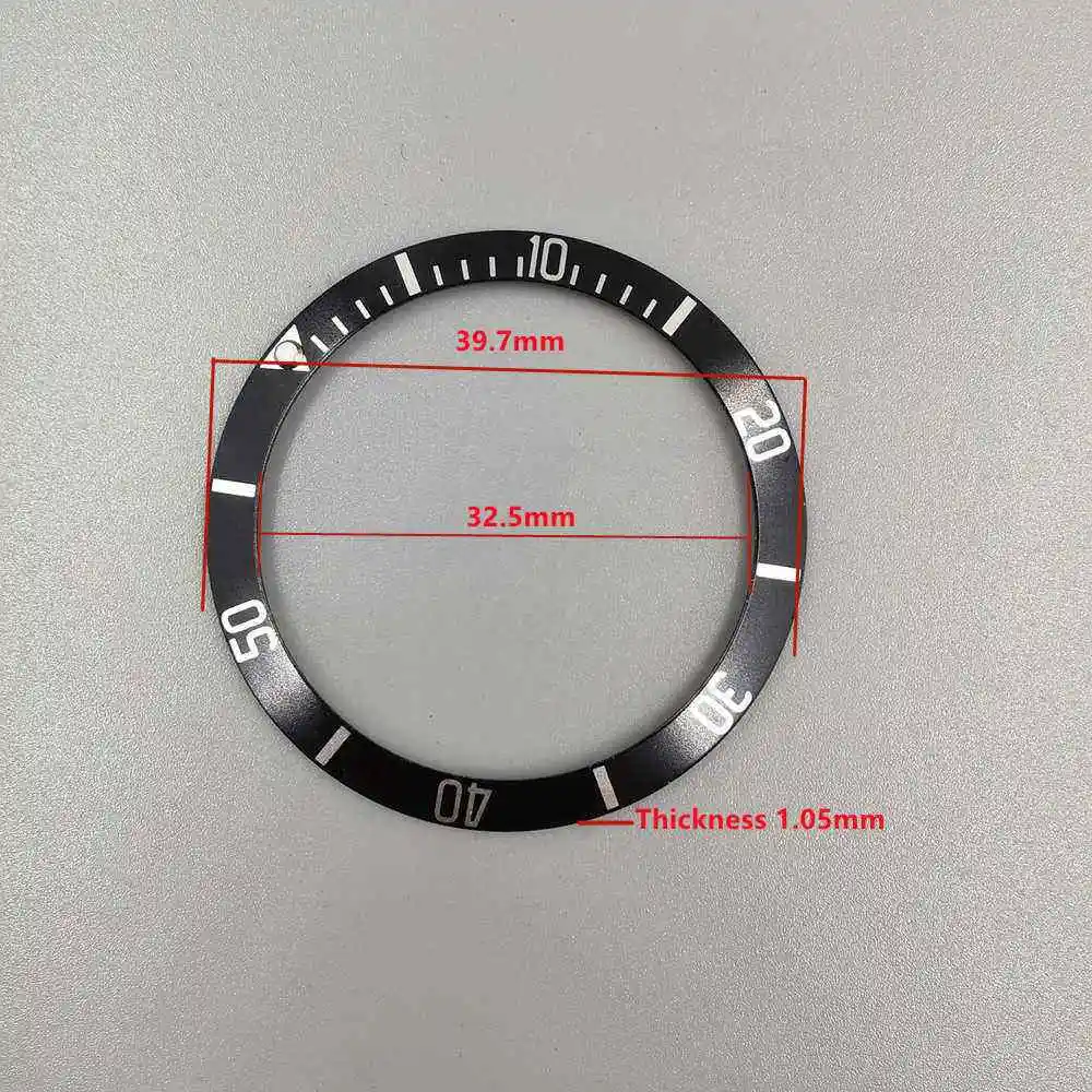 Mod Watch Parts Black Blue Red Coffe 39.7mm*32.8MM Slope Aluminum Bezel Insert Green Luminous Beads For Tudor T-397 41MM Case