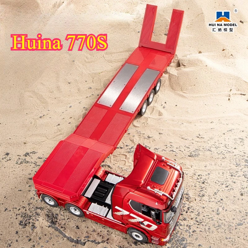 Huina 770S Remote Control Tractor 1/18 Remote Control Tractor Truck Model 4WD Light Sound RTR Remote Control Car Model Toy Gift