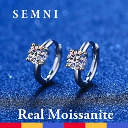 SEMNI 1.0ct Real Moissanite Drop Earrings for Women Girl Lab Diamond Wedding Jewelry PT950 Plated 925 Sterling Silver Lover Gift