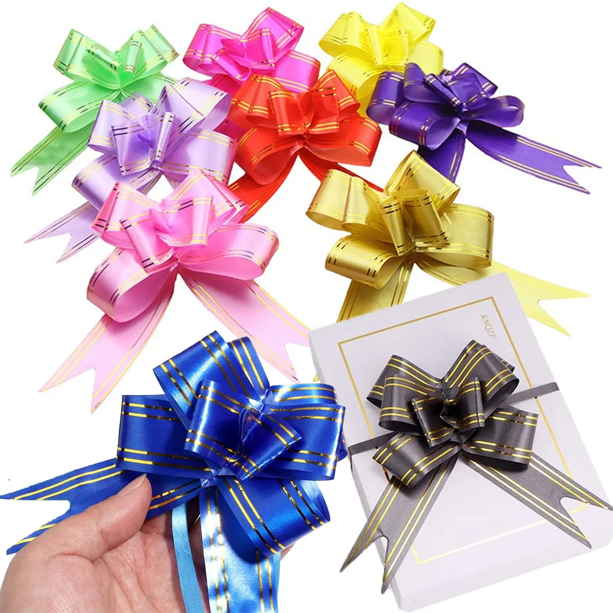 

10/20/50/100PCS Pull Flower Bow Gift Decoration Ribbon Color ​Gift Knot Ribbon Bows for Birthday Party Christmas Gifts Packaging
