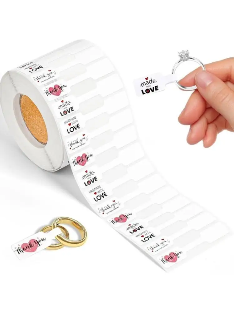A52E 500PCS Handmade Jewelry Tagging System Reusable Stickers With Adhesive Ends Suitable For Various Jewelry Types
