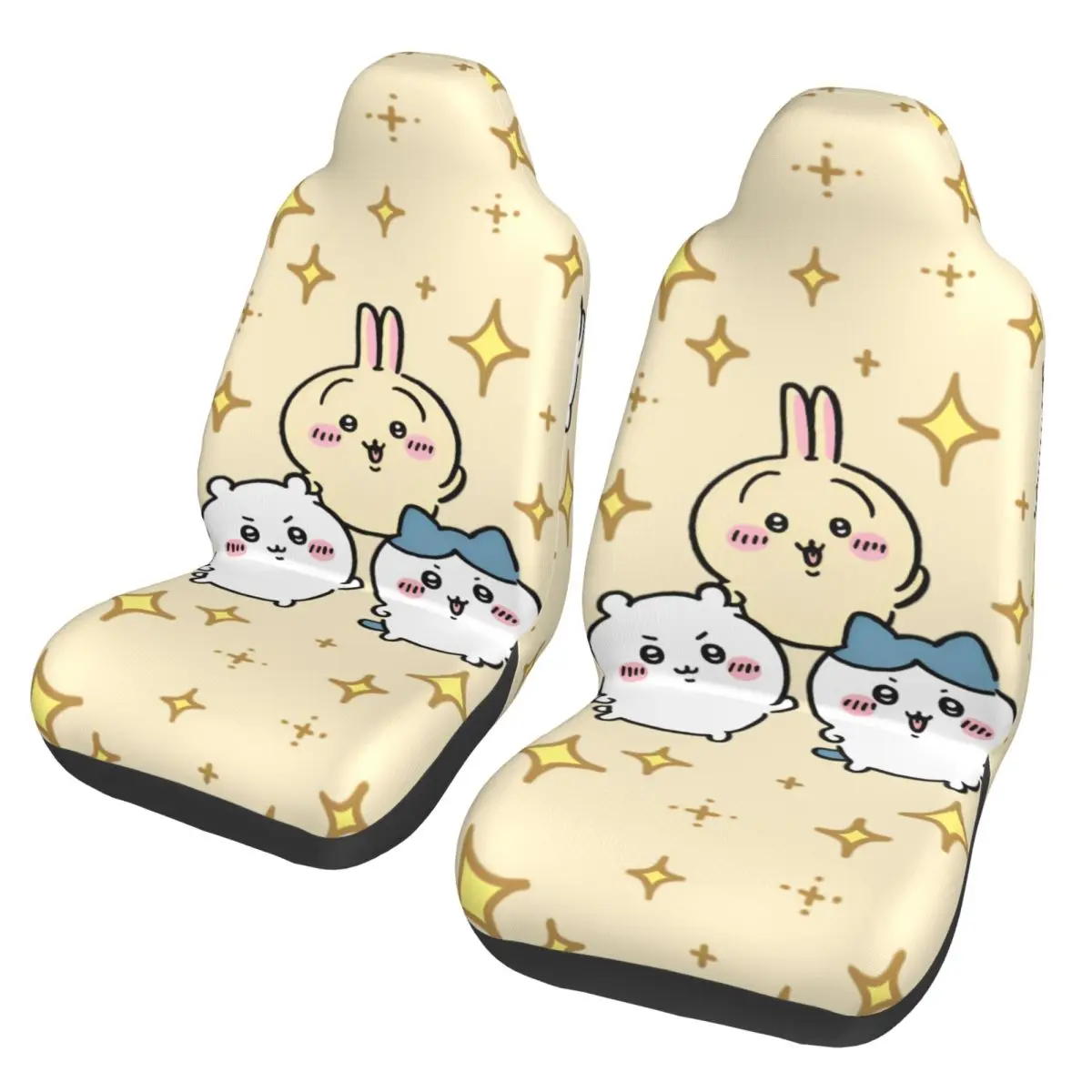 

Rakko Chiikawa Car Seat Covers Front Seats 2 Pieces Cute Cars Interior Protection Universal fit for Trucks Vans SUVs Sedans