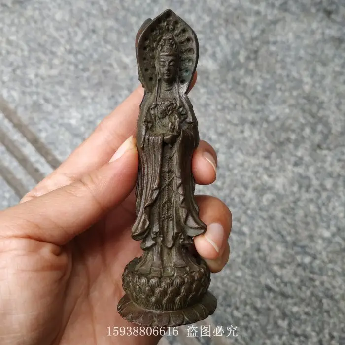 Zinc alloy copper imitation pure copper imitation purple copper three sided Buddha statue and Bodhisattva figure decoration