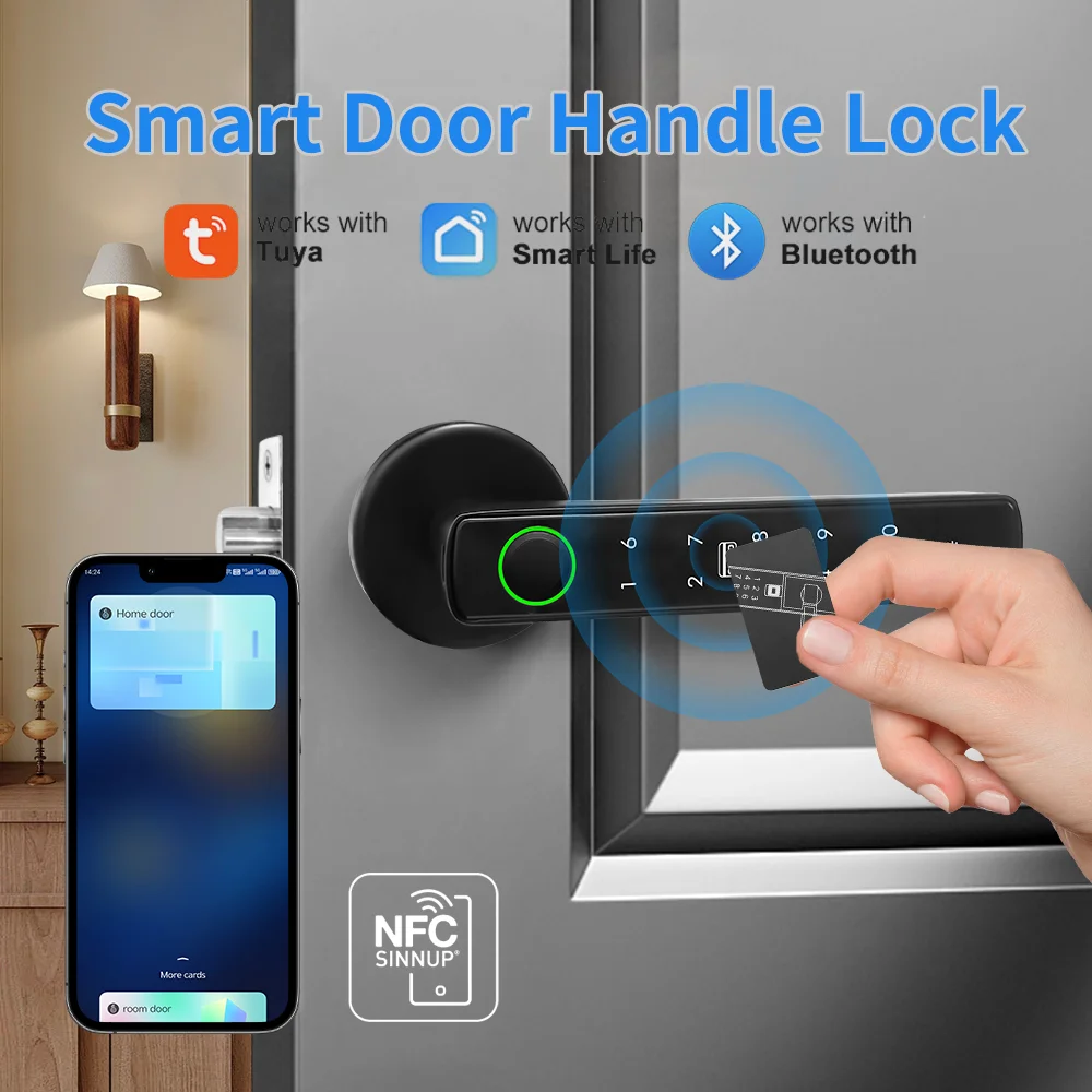 

Tuya Devices Bluetooth Smart Lock Key Biometric Lock Smart Life Control Home Security Residential Automation