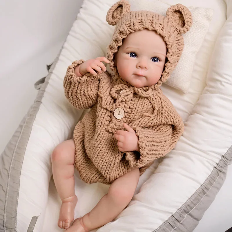 48cm Full Body Bettie Lifelike Reborn Baby Newborn Doll Cuddly Baby Multiple Layers Painting 3D Skin with Hand Draw Hair