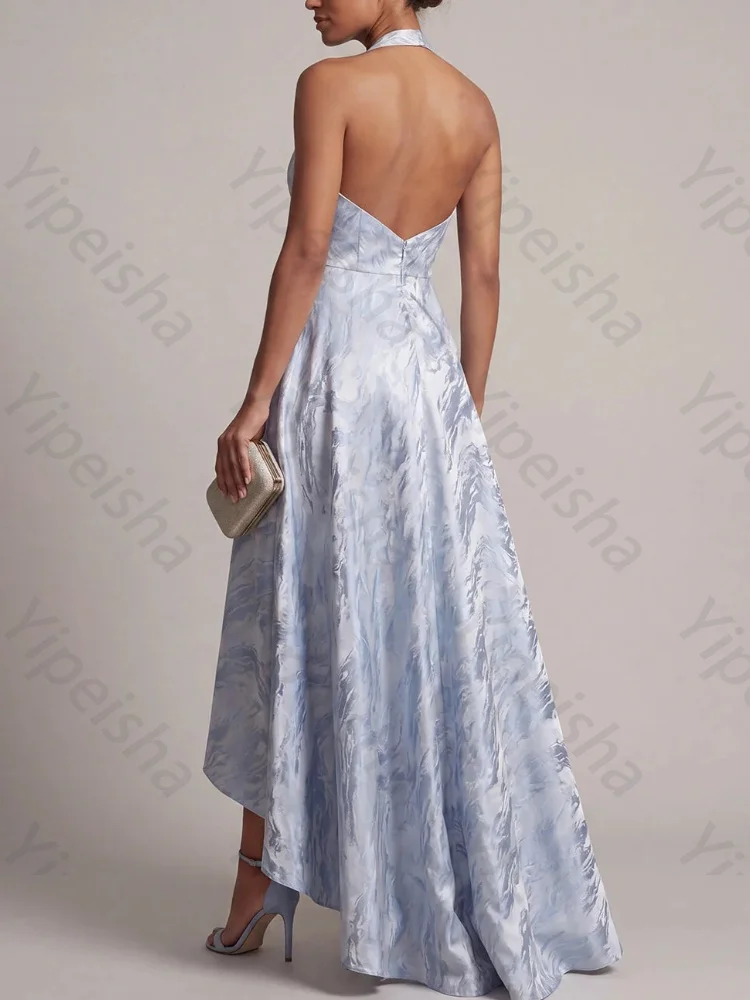 Customized Halter A Line Sleeveless Mother of The Bride Dresses Elegant Backless Evening Dress Sexy High Quality Prom Party Gown