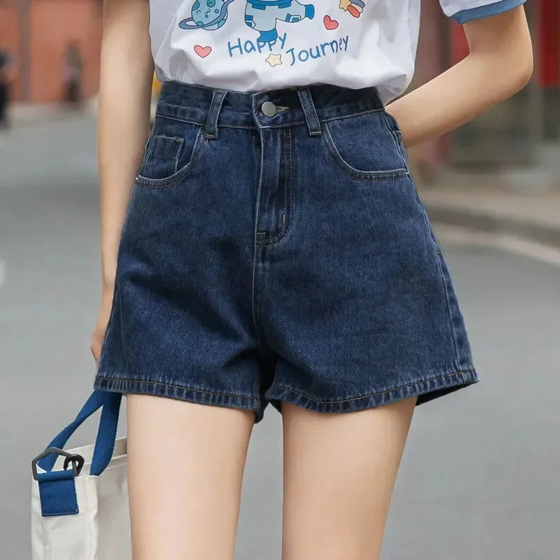 Xpqbb Simple Loose Women Jean Shorts 2025 Spring Summer New Fashion Versatile High Waist Denim Shorts Knee Length Wide Leg Pants