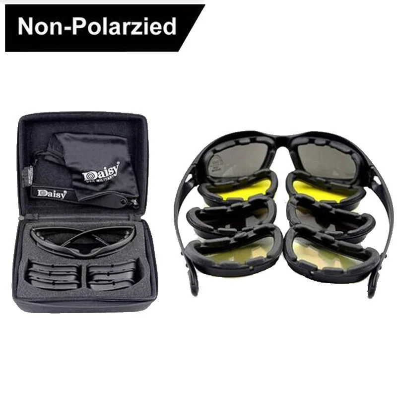 Lunettes Tactiques Militaires X7 Avec 4 Lentilles Polarisées - Lunettes De Soleil Pare-balles Pour Airsoft, Moto Et Cyclisme