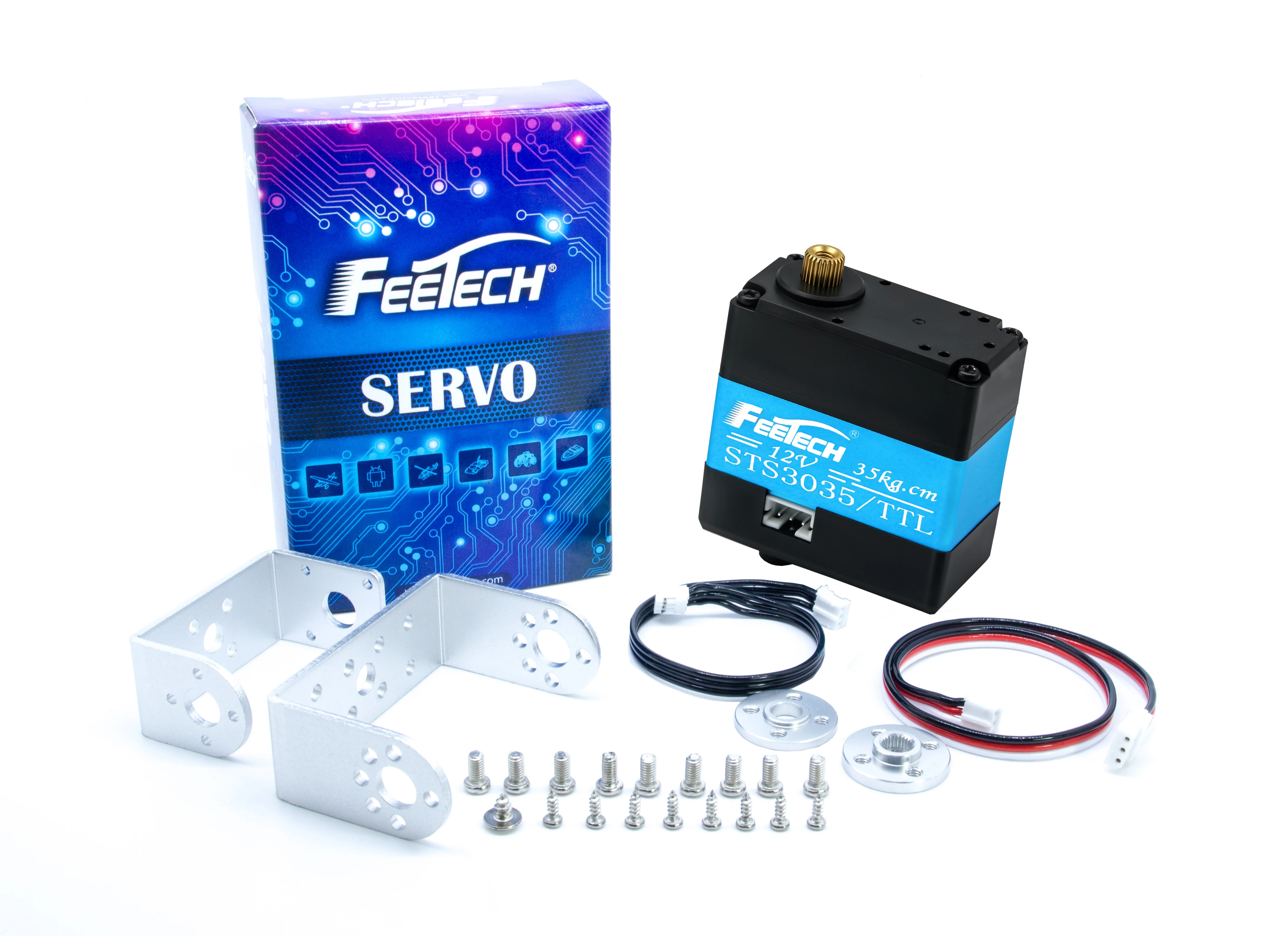 Feetech ST-3035-C001 12V 35Kg.cm 360-Grad-magnetisch kodiertes Doppelwellen-TTL-Roboterservos Serielles Busservo mit hohem Drehmoment