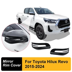 2PCS ABS Side Mirror Trim Strip Fit For Toyota Hilux Revo 2015-2024 Year All Models 4X4 Exterior Side Mirror Protection