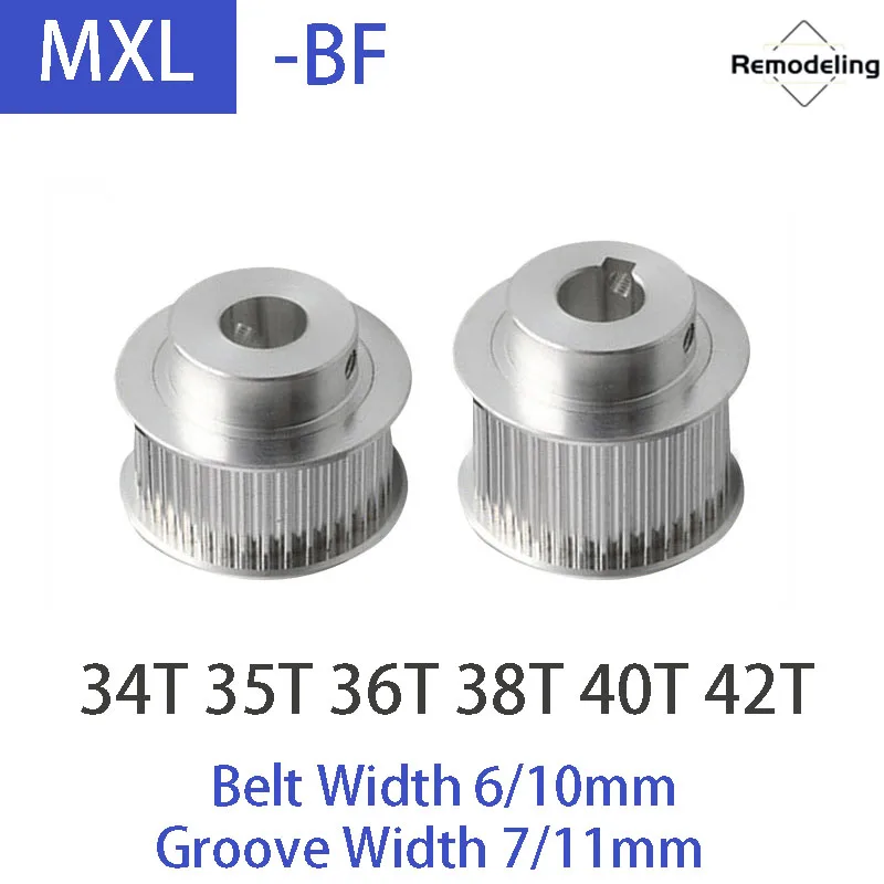 1pcs MXL Timing Pulley Aluminum Alloy 34T 35T 36T 38T 40T 42T Groove Width 7/11mm Belt Width 6/10mm Bore 4mm-16mm