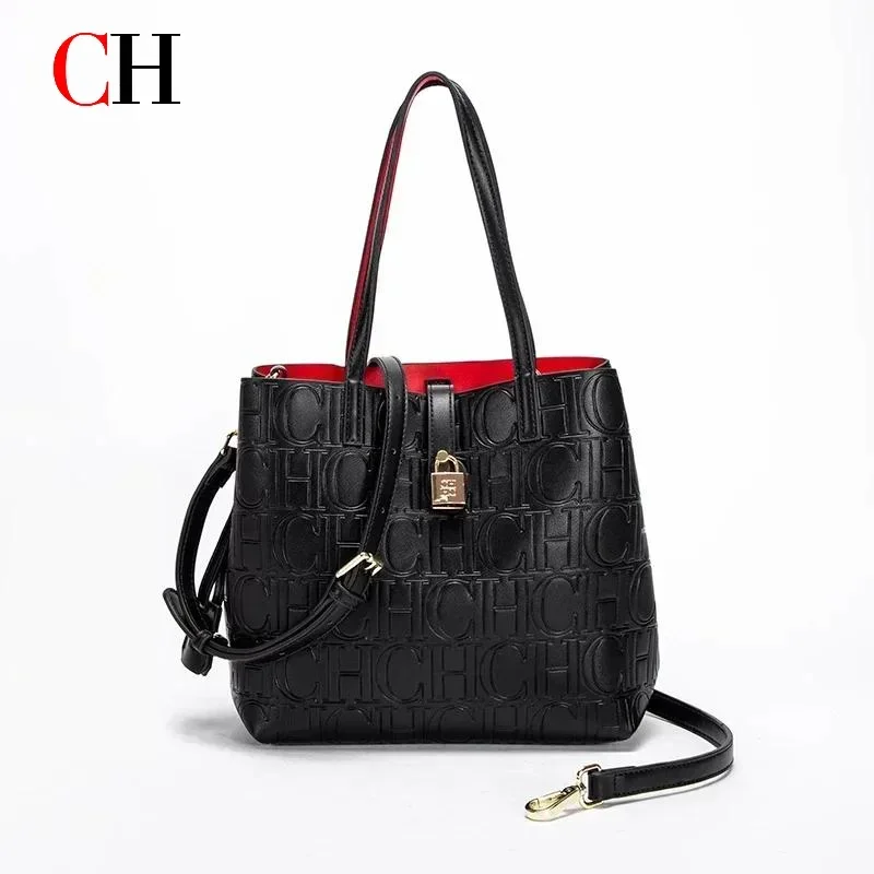 CH New Women Tote Bag Luxury Designer Embossed Logo Handbag Large Capacity Crossbody Shoulder Bag Office Commuter Purse