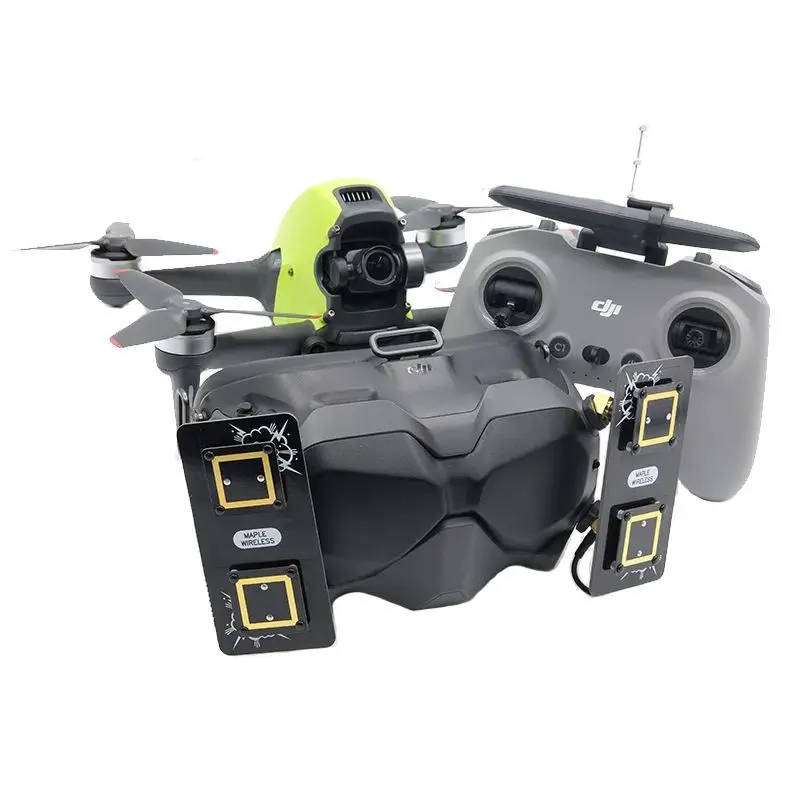 Maple Wireless COMBO-C4 FPV 2,4/5,8 GHz Dualband Mixed Polarisation Long Distance Digital Goggle Antennen-KIT für Brillen