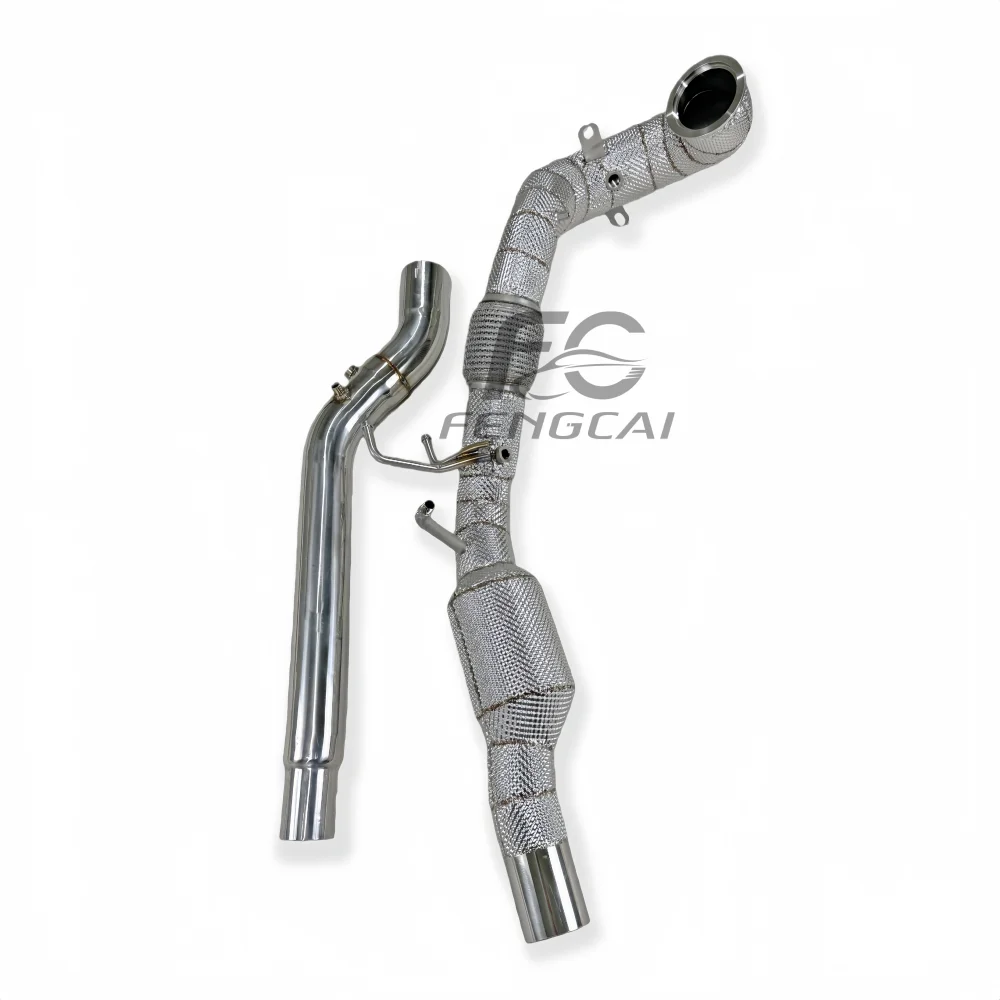 High Quality Stainless Steel Downpipe Exhaust for Audi Q3 2.0T 2019-2024 with Heat Shield Auto Parts Refit and Upgrade