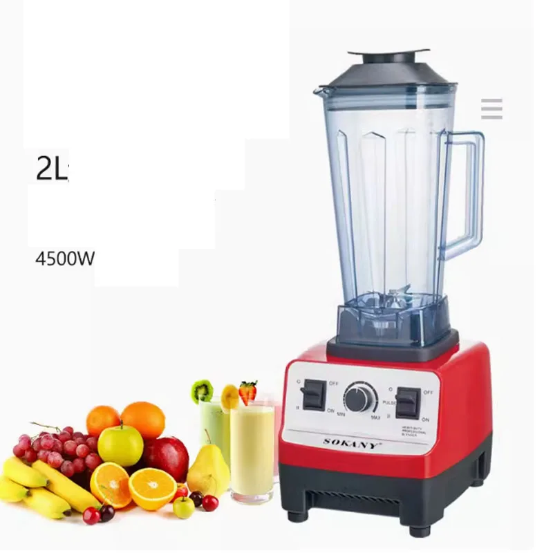 4500W Heavy Automatic Blender for Commercial Use Juicer Food Processor Smoothie Maker BPA Free 2L Container for Kitchen