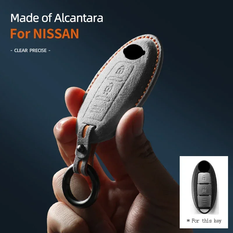 Alcantara Car Key Case Cover Shell For Nissan Micra Juke Sentra Patrol Navara Tiida Frontier