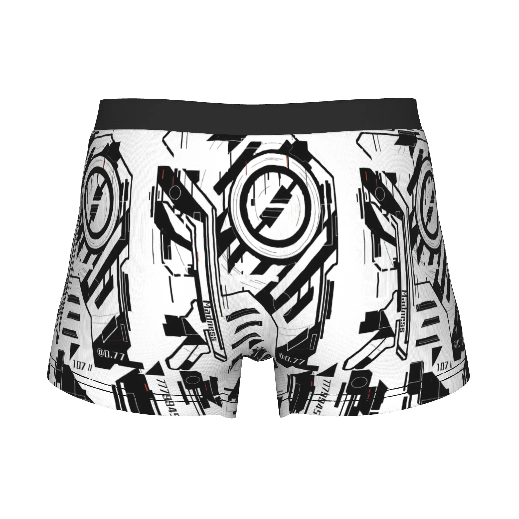 Madness Techwear C-Cyberpunks Boxers Shorts Mens Abstract Geometry Briefs Underwear Cool Underpants