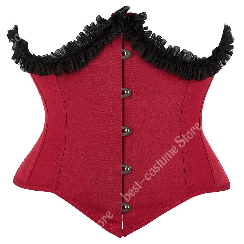 الدانتيل مشد حزام Underbust حجم كبير النساء مشد خمر مدرب خصر أحزمة واسعة فستان أحمر أخضر أزرق الكورسيهات للنساء