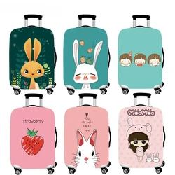 Juste de bagage de dessin animé de lapin, housses de valise, étui de protection élastique, housses anti-poussière pour bagages à roulettes, accessoires de voyage, 18 