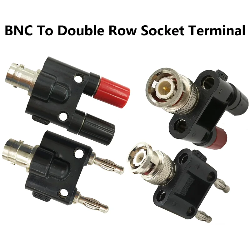 

5PCS 4mm BNC To Banana Plug Socket Q9 Coaxial Connector Three-way Female Male Audio Adapter