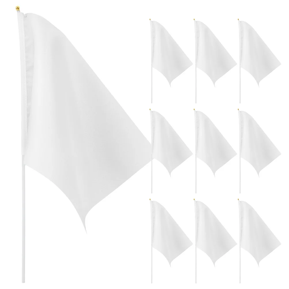 

10pcs Handheld Blank Signal Flag For Sports Racing Referee Match Fan Cheering Waving Small Hand Flags Graffiti Racing Flags