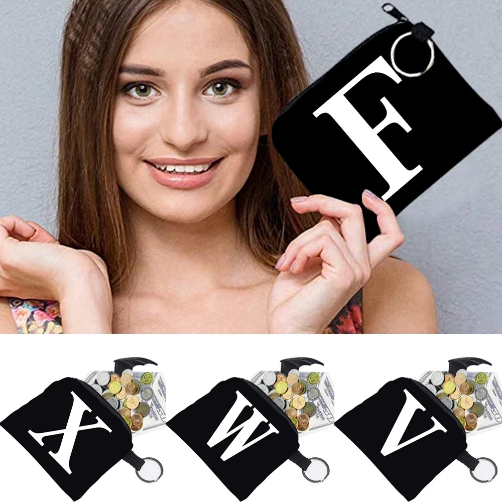 Luxury wallet Coin Purse Coin Money Card Holder Canvas Pouch Earphone Key Bag Organizer White letter pattern series 2026 new