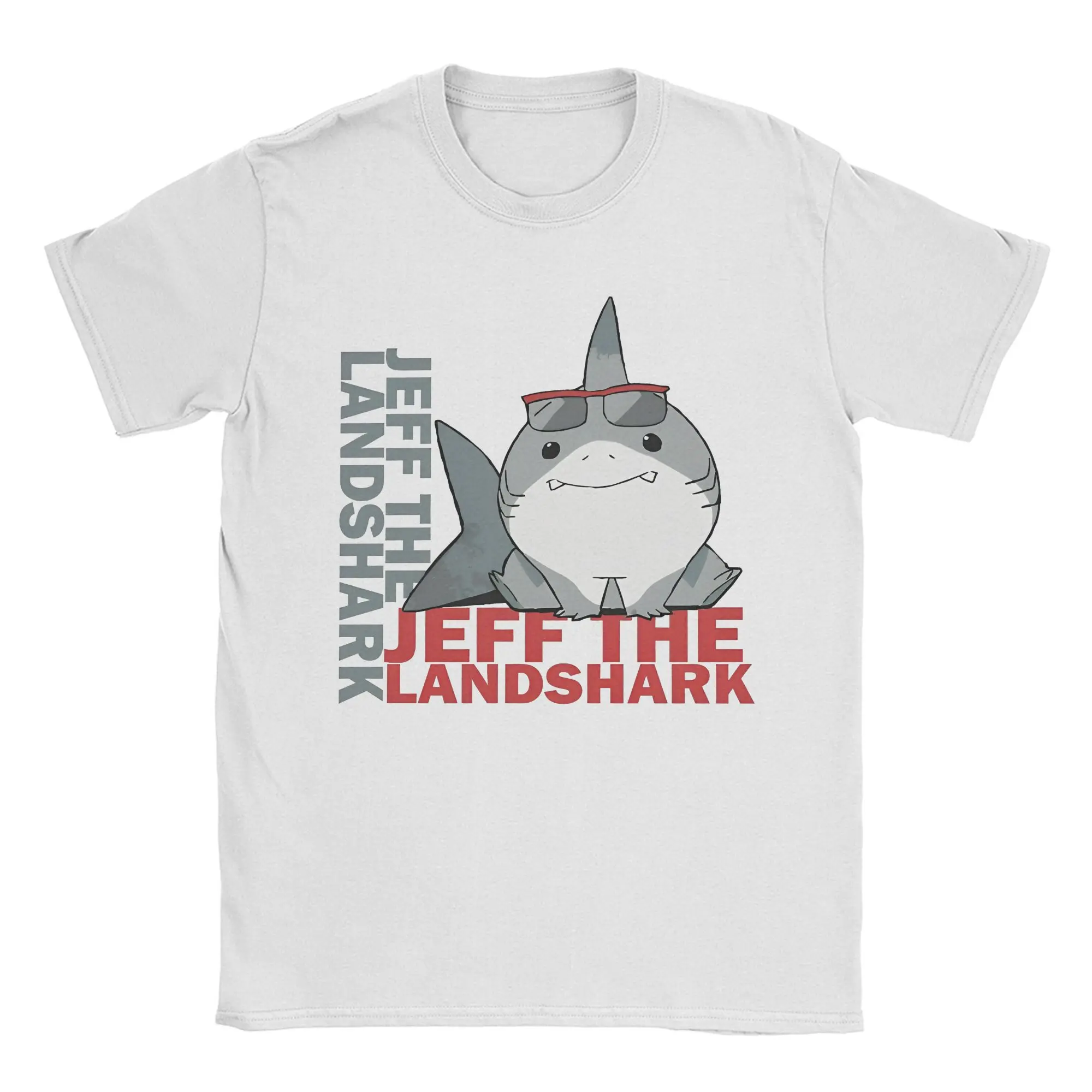 Cute Jeffs the landshark T Shirt Men Cotton Clothing Harajuku  Round Neck Short Sleeve