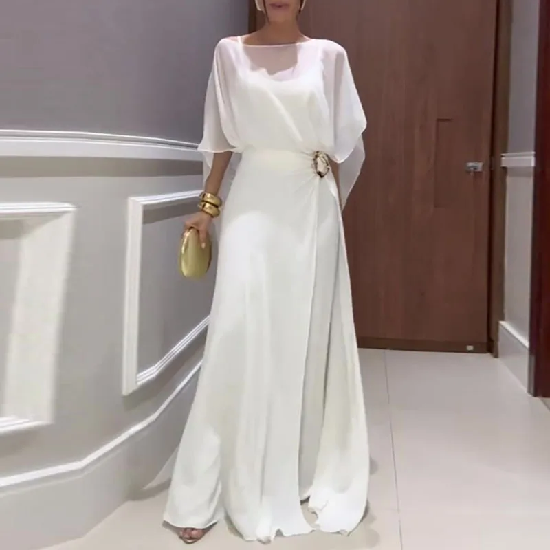 

Новый модный комбинезон 2026 года: элегантный, однотонный, с высокой талией, прямой крой, повседневный, с круглым вырезом, рукавами «летучая мышь», женский, для вечеринок