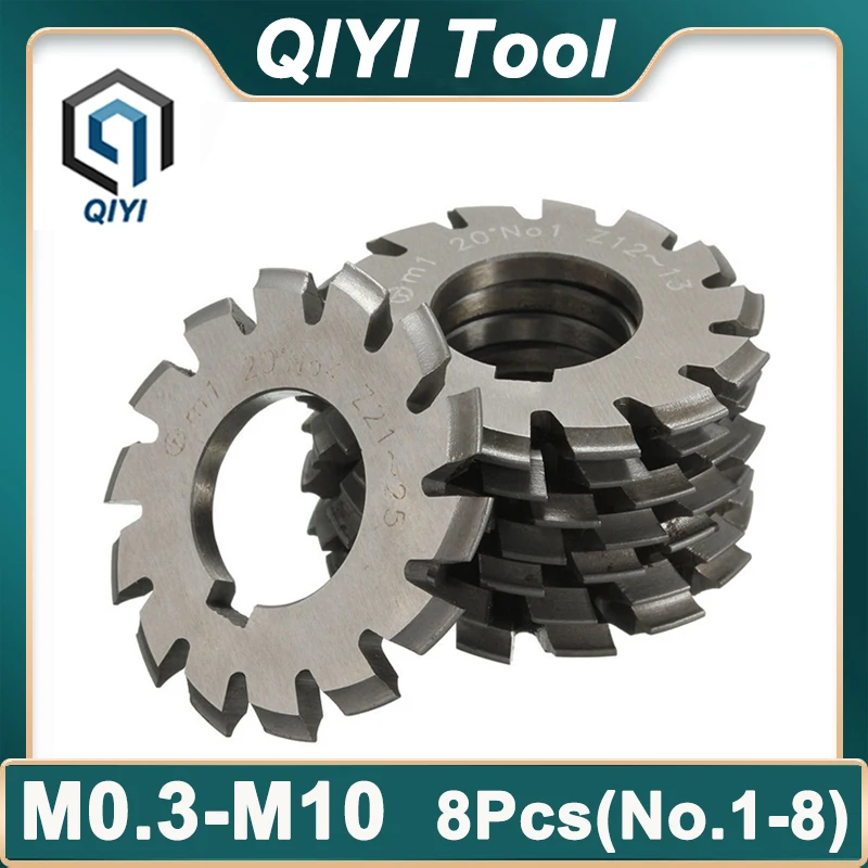 

M0.4 M0.5 M0.6 M0.7 M0.8 M1 M1.25 M1.5 M2 M3 M4 Modulus PA20 Degrees NO.1-NO.8 HSS Gear Milling Cutter Gear Cutting Tools